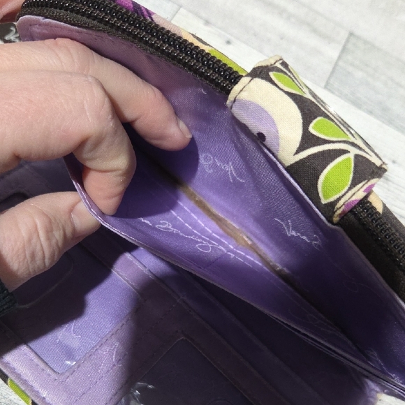 Vera Bradley Purple Floral Wallet - Picture 16 of 16